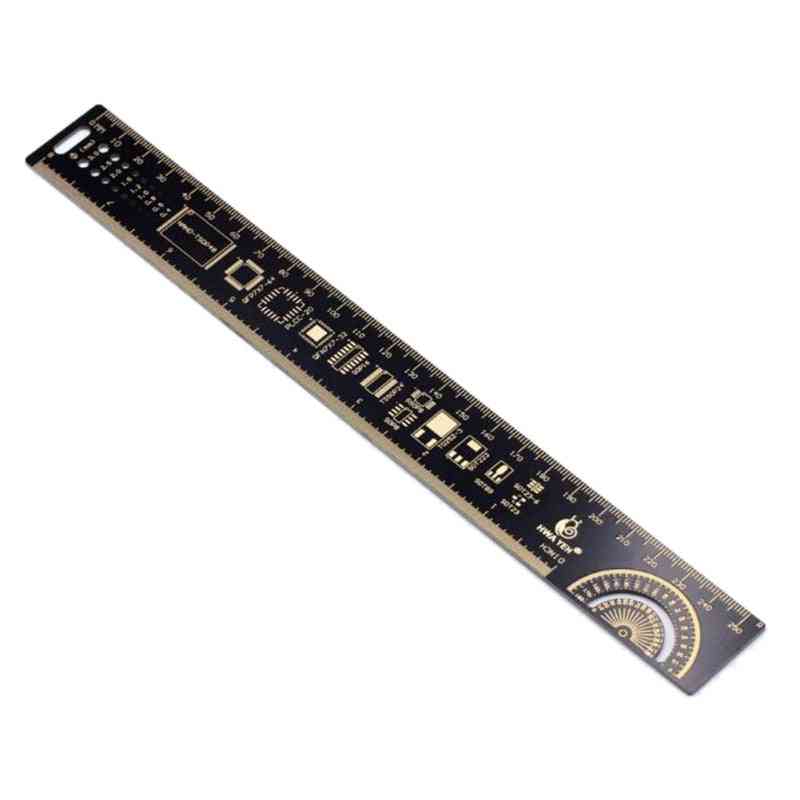 25 cm PCB-linjal för elektroniska ingenjörer som mäter verktygsmotståndskondensator