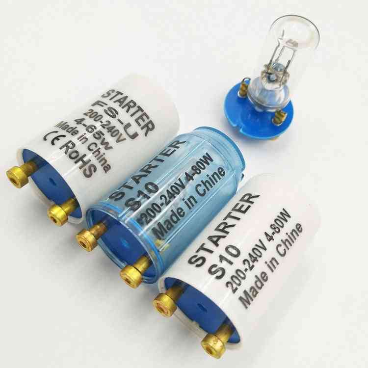 Arrancador de fusible s10 de 10 piezas para arrancadores electrónicos de fusible de lámpara de tubo fluorescente de 4-80w 180-250vac