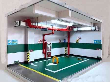 Simulazione di modellini di auto in lega 1:18, parcheggio nel garage sotterraneo - giocattoli per bambini