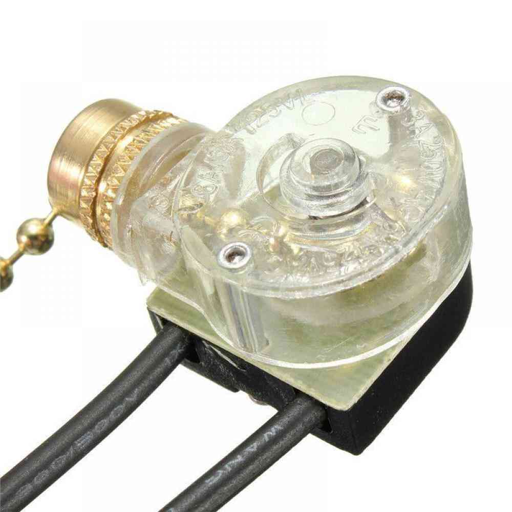 Interruptor de cable de tracción de 1 pieza, luz conveniente para ventilador de techo, reemplazo de luz de pared, interruptor de cadena de tracción retro