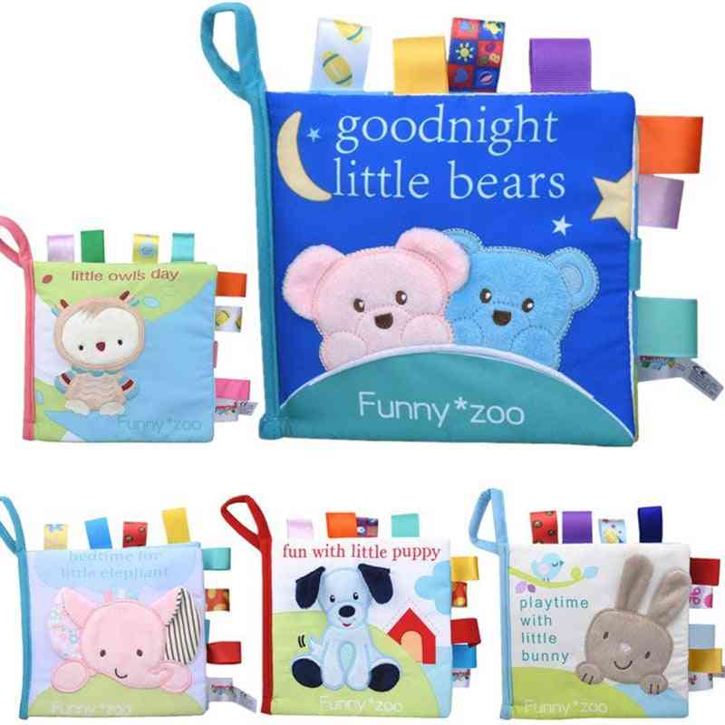 Baby Soft Cloth Books Rustle Sound - Infant Educational Stroller Rattle Crib