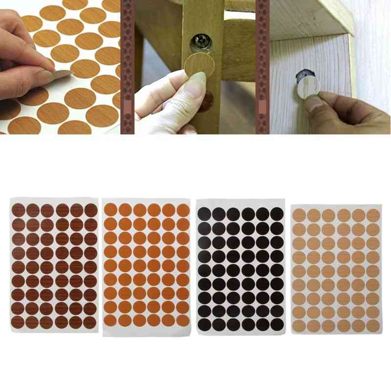 Wooden Print, Self Adhesive Screw Covers-furniture Hole Stickers
