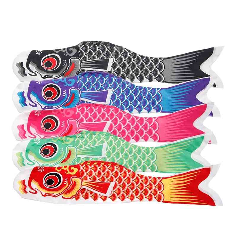 Koi nobori karpe vindsokker farverig fisk flag hængende vægindretning - 100 cm rød