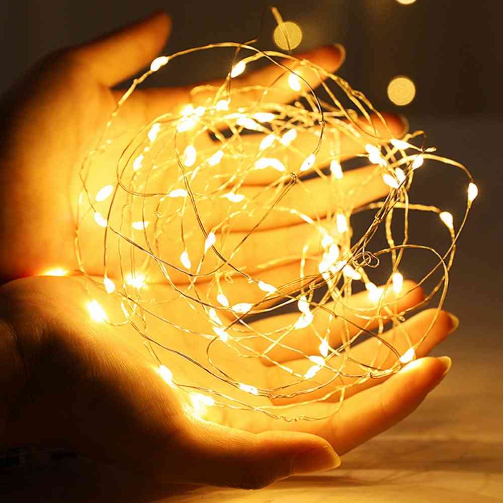 Led String Lights Copper Wire Fairy Night For Christmas Garland Room Bedroom Indoor Wedding Decoration Lamp