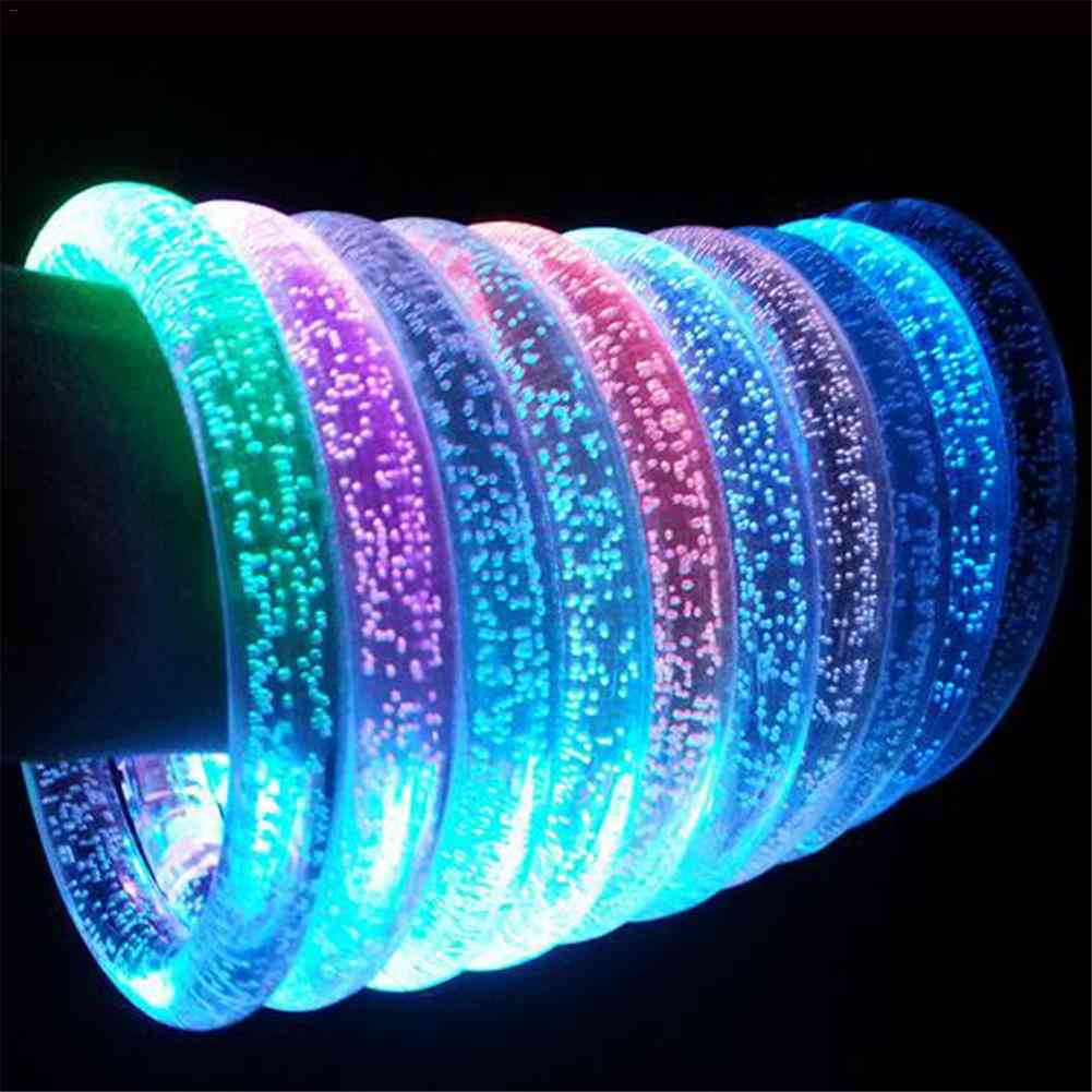Ledde bubblor blinkande armband, lyser upp akryl lysande ring leksaker för barn