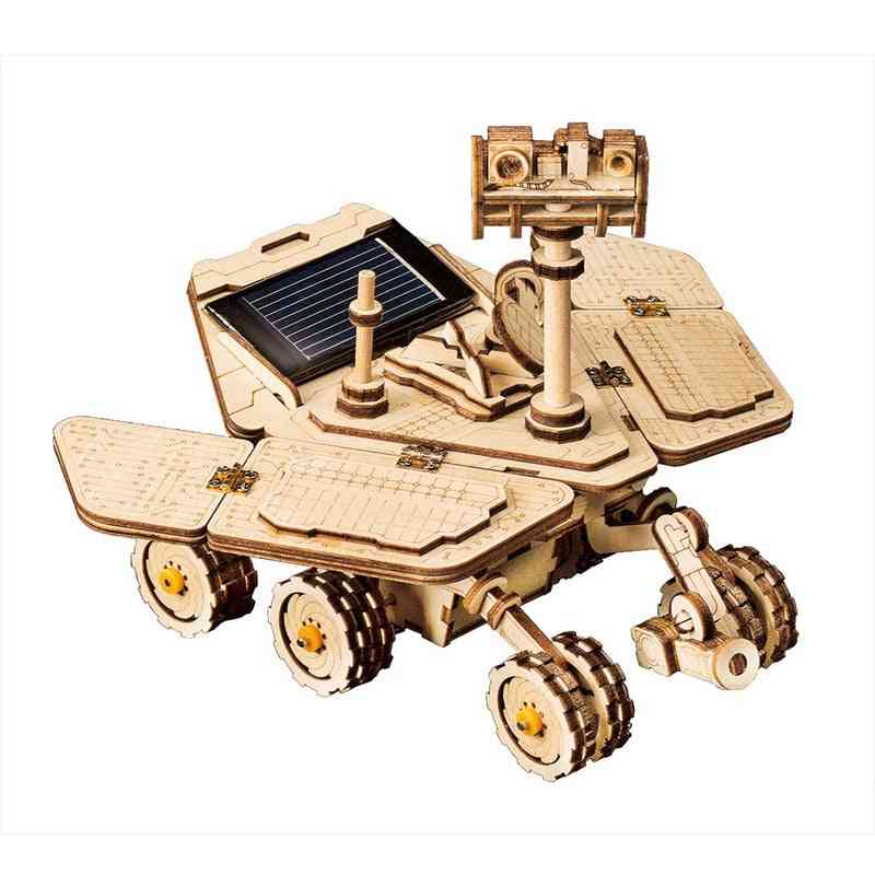 Robotime jucărie mobilă alimentată cu energie solară - puzzle 3D bricolaj tăiere cu laser model din lemn