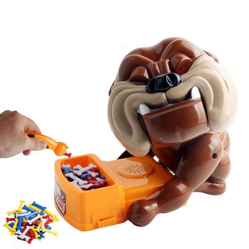 Dårlig hund tygger et knogl sjovt brætspil legetøj, forældre børn interaktivt ondskabs legetøj en gave til et barn