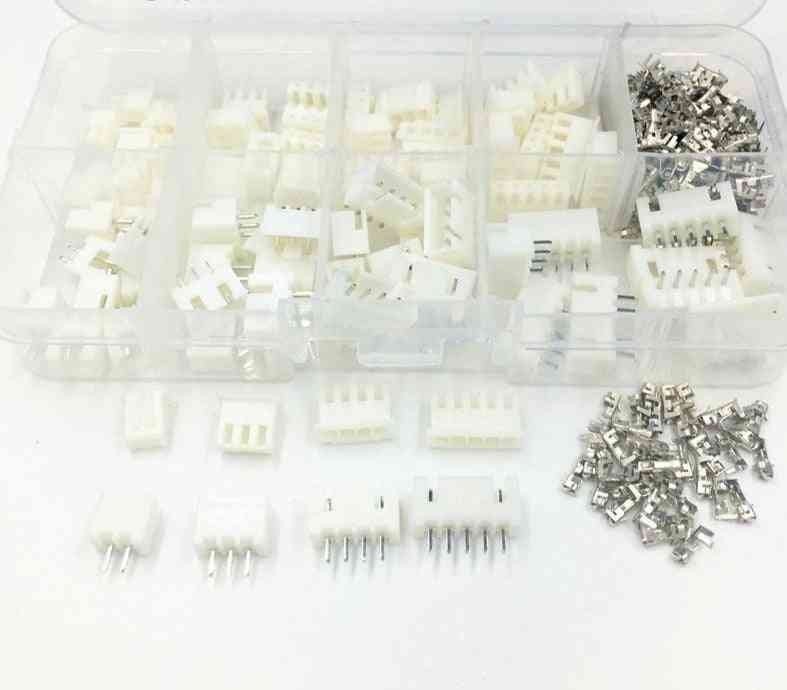 Xh2.54 jst terminal-kit conector-adaptador de fio 2p / 3p / 4p / 5p 2,54 mm / 2,5 mm caixa de cabeçalho de pino xh tjc3 230pcs / conjunto - conjunto branco