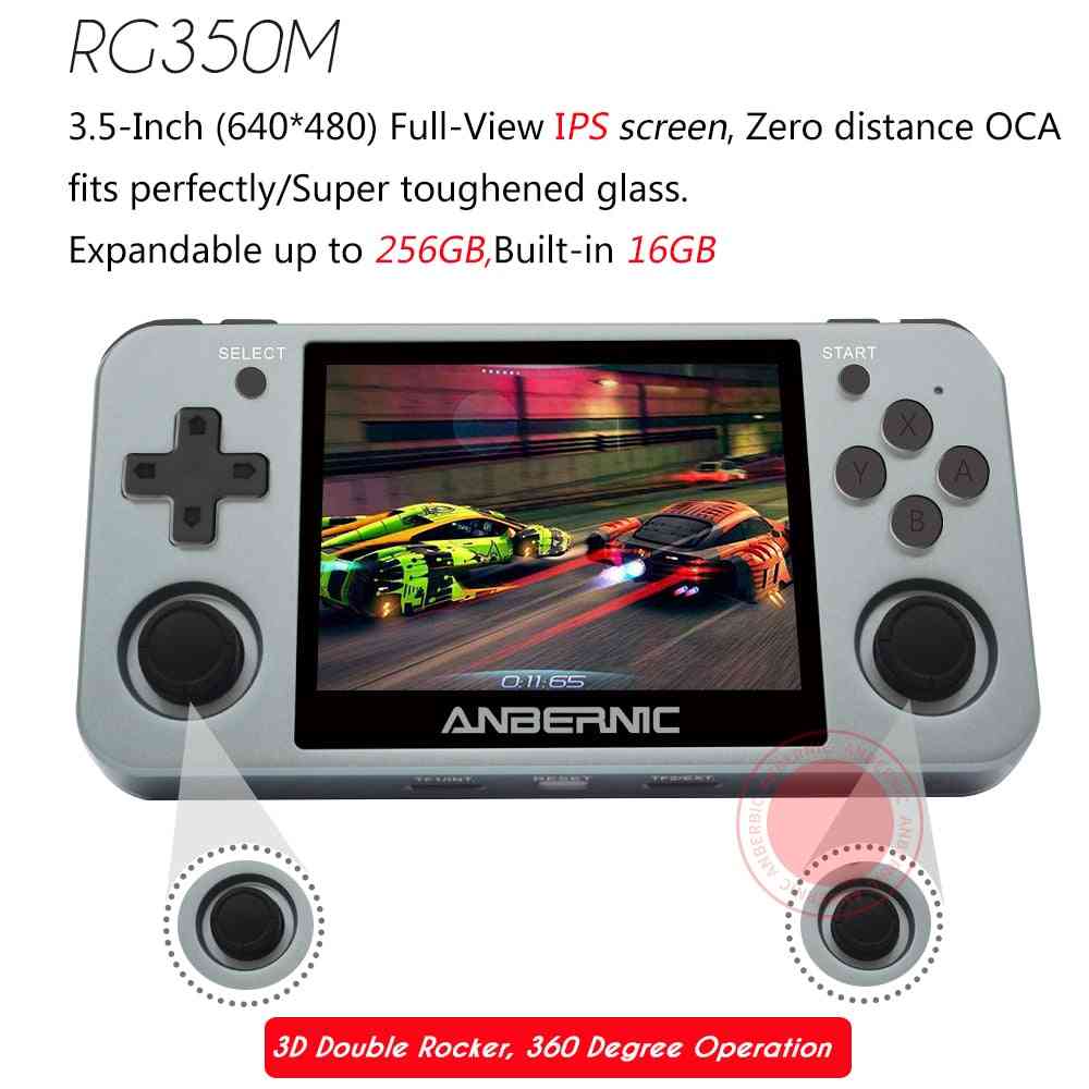 Retro games aluminium ips scherm ps1, video game console emulators handheld game player rg350