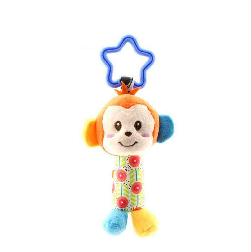 Tecknad djur plysch handklocka - barnvagn spjälsäng hängande skramlar leksaker - en hund