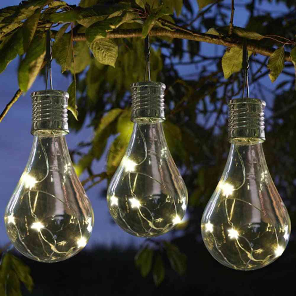 Vodotěsná solární otočná venkovní zahrada - kempinková závěsná LED žárovka
