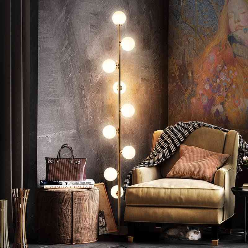 Modern Led Living / Bedroom Room Standing - Glass Ball Nordic Floor Lamps