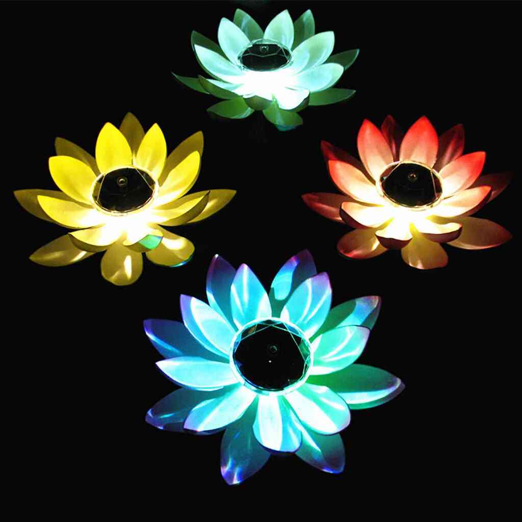 Solar Powered Led With  Flower Light -floating Fountain Pond