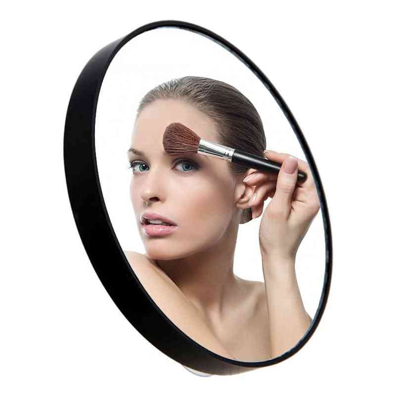 5x / 10x / 15x bærbart rundt makeup forstørrelsesspejl med to sugekopper, kosmetisk spejl til hjemmets badeværelse