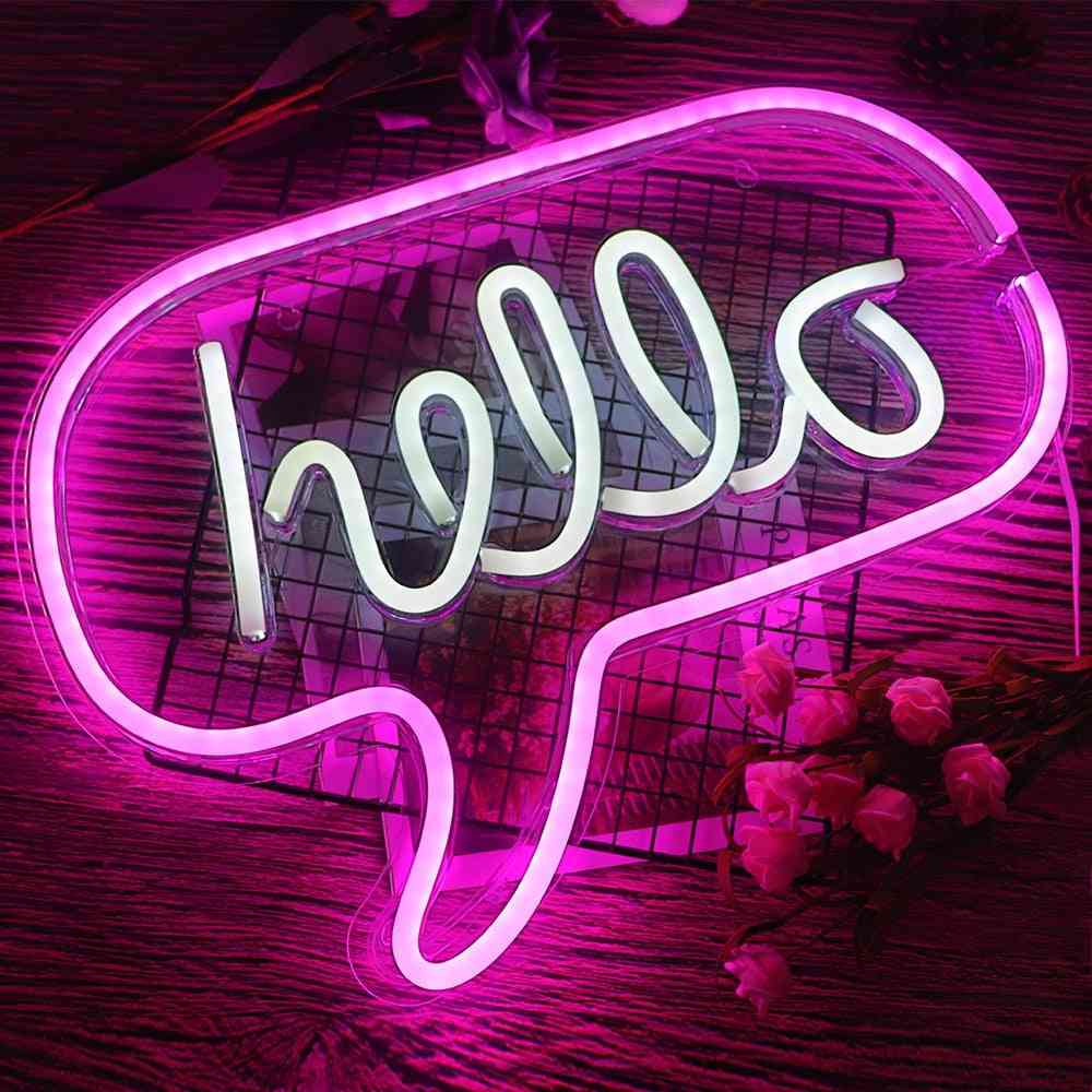 Hallo led neonlichtbord letters - hallo roze