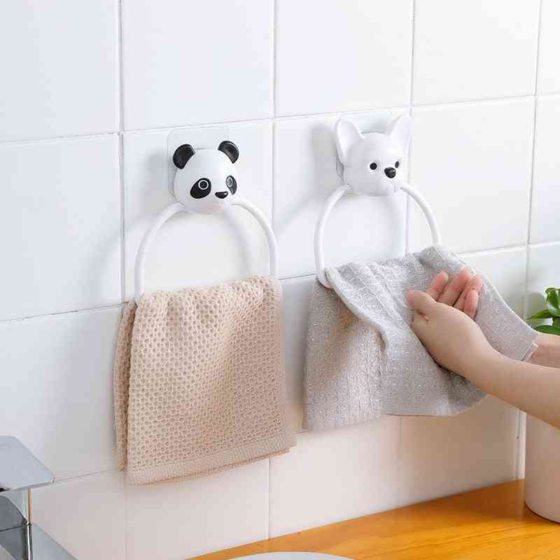Wall Mounted Self Plastic Bath Towel Rack Holder For Toilet