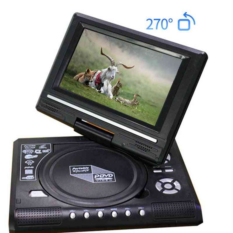 Tv home car dvd player portable player usb sd cards rca portable cable game rotate lcd