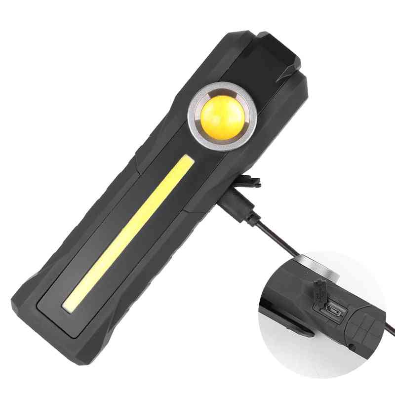 5500lm Bright Led Work Light And Built-in 18650 Battery Adjust Head Hook Tail Magnet