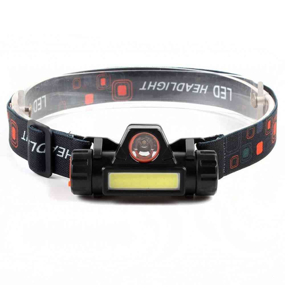 Waterproof Led Headlamp - Cob Work Light Built-in 18650 Battery Suit For Fishing / Camping