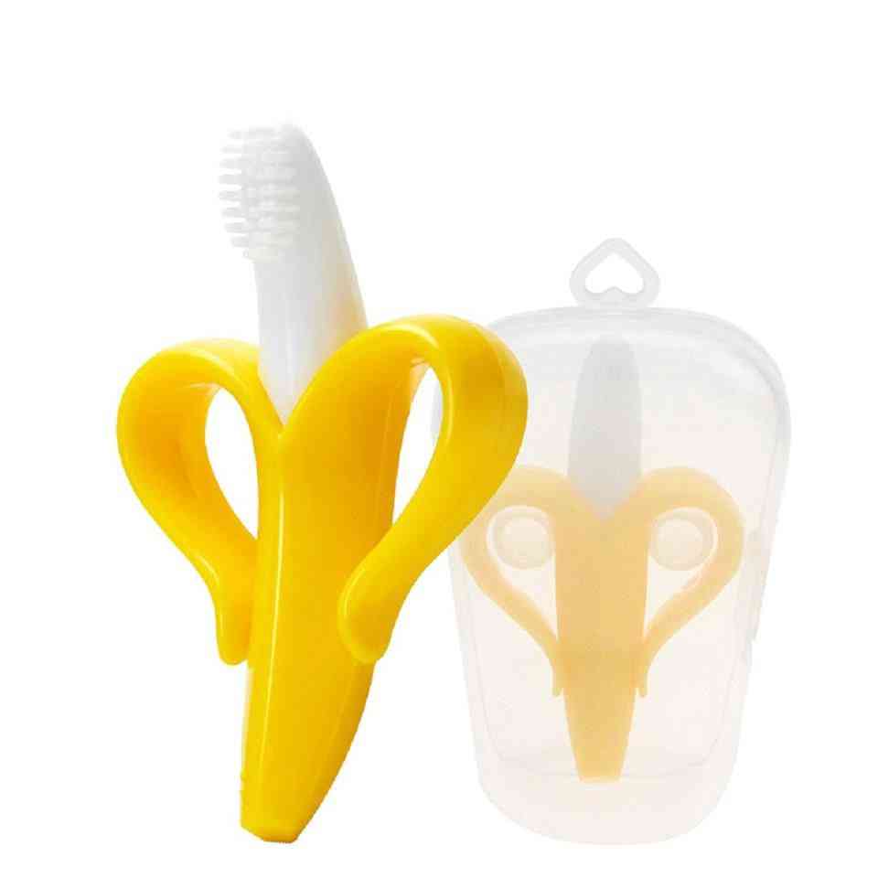 Baby Teether, Silicone Banana Shape Toothbrush