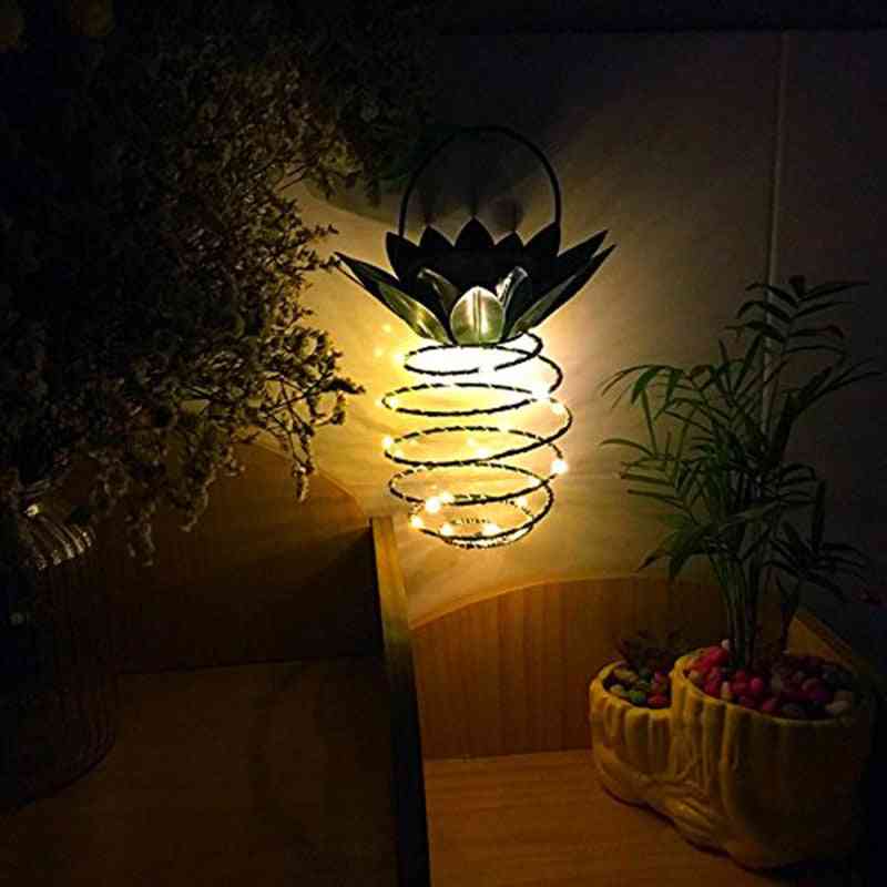 Waterproof Pineapple Shape Solar Garden Lights - Wall Lamp For Outdoor Hanging