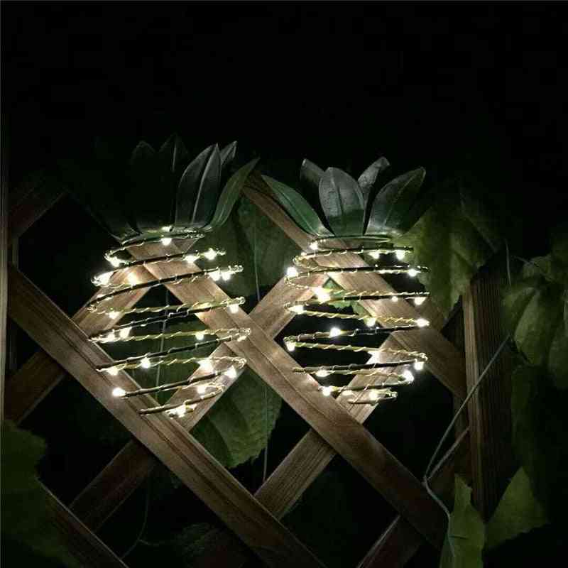 Luci da giardino solari a forma di ananas impermeabile, lampada da parete per appendere all'aperto