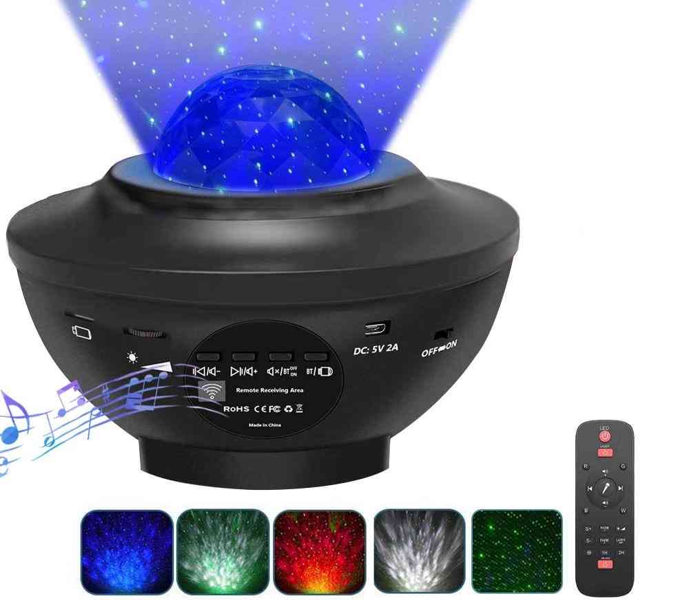Led Star Projector, Night-light Galaxy Starry Lamp, With Music Bluetooth Speaker And Remote Control