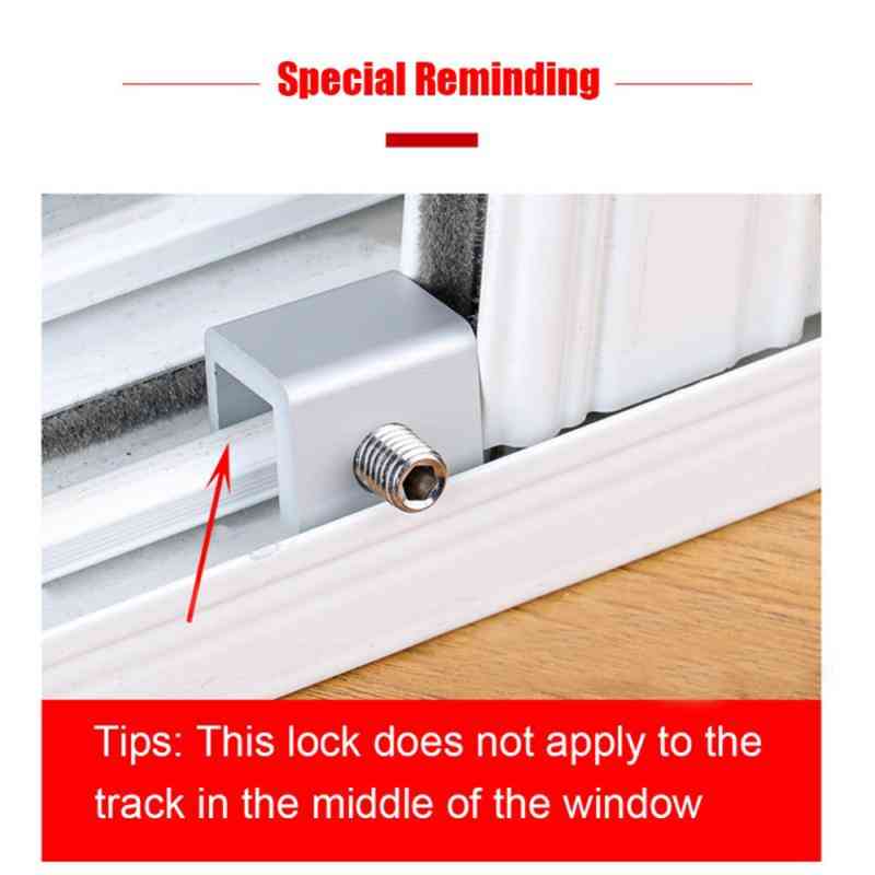 Justerbar skydevindu lås - stop aluminiumslegering dørkarmesikkerhed med nøgler hjemmekontor sikkerhed vindueslås -