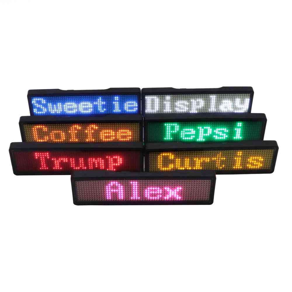 Badge led numérique bluetooth DIY message de défilement programmable - 11 * 55 pixels signe de nom led - rouge