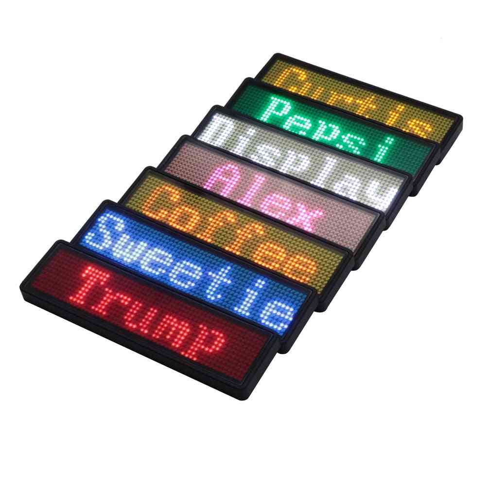 Badge led numérique bluetooth DIY message de défilement programmable - 11 * 55 pixels signe de nom led - rouge