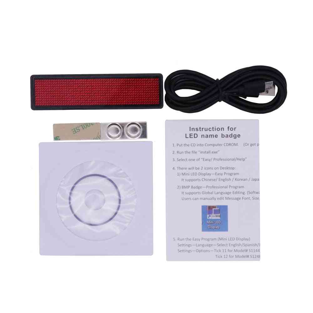 Bluetooth digital led badge diy programmerbart rullningsmeddelande - 11 * 55 pixlar led namntecken - röd