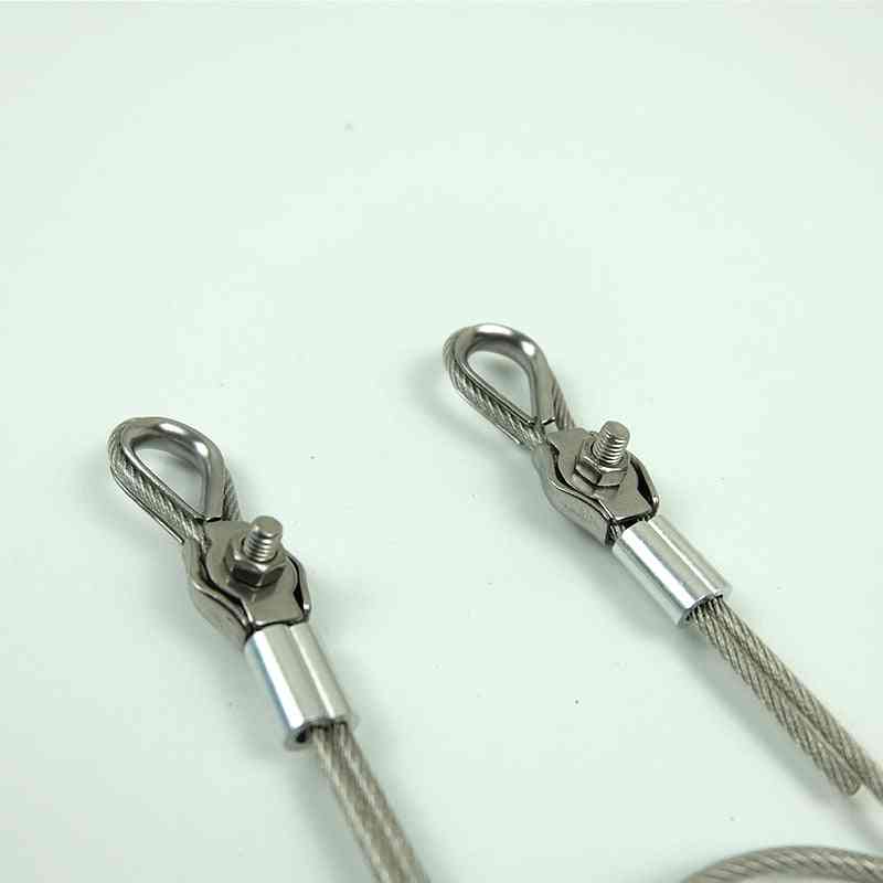 Braçadeira de anel de dedais 2pcs, braçadeiras de cabo de garras simples 2pcs, ponteira de alumínio 2pcs para cabos de aço inoxidável de 1 mm / 2 mm / 3 mm - braçadeiras para corda de 1 mm