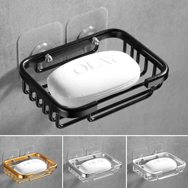 Bathroom Soap Dish Storage -holder, Aluminum Nail Wall Mounted Box