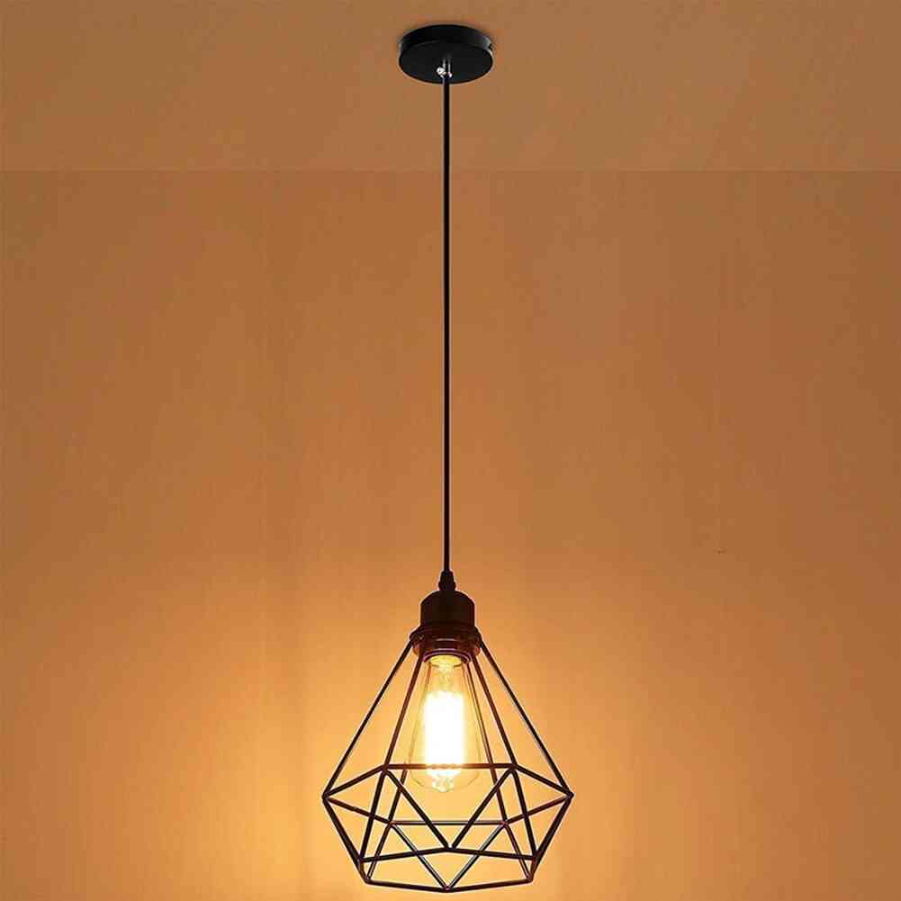 Plafondlamp afdekking hangende lampenkap retro vintage ijzer winkel diy accessoires hanger indoor kooivorm -