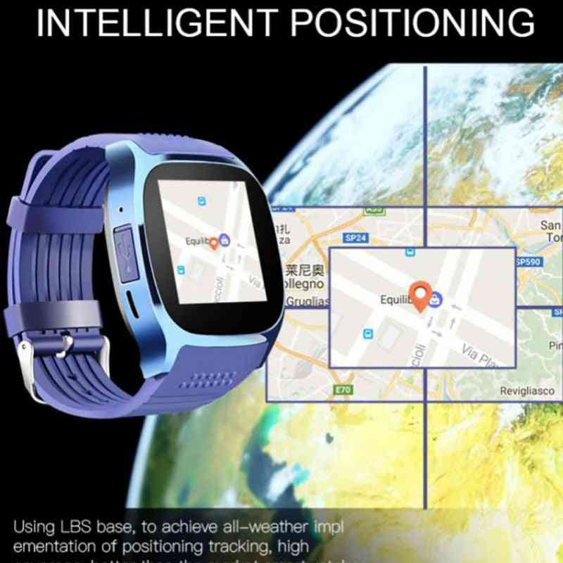 Inteligente bluetooth sport smart watch t8 podómetro para teléfono android reloj de pulsera compatible con tarjeta sim tf llamada - negro
