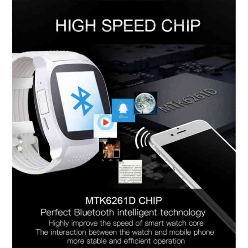 Inteligente bluetooth sport smart watch t8 podómetro para teléfono android reloj de pulsera compatible con tarjeta sim tf llamada - negro