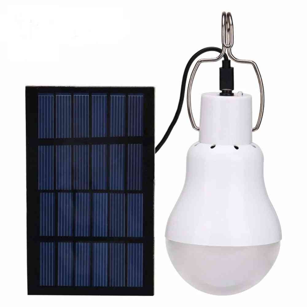 15w 130lm lámpara solar alimentada con bombilla led portátil iluminación solar - panel solar tienda de campaña luz de pesca nocturna - 1pcs