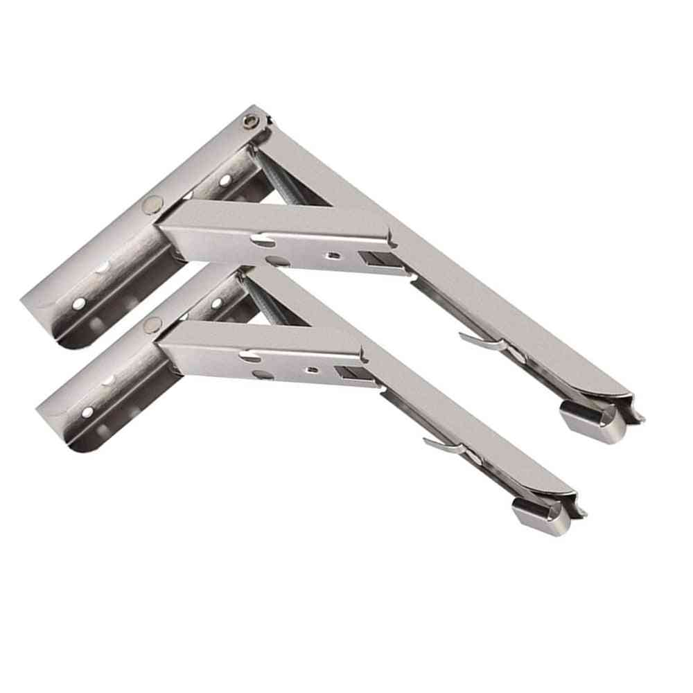 Folding Shelf Brackets - Heavy Duty Stainless Steel Collapsible
