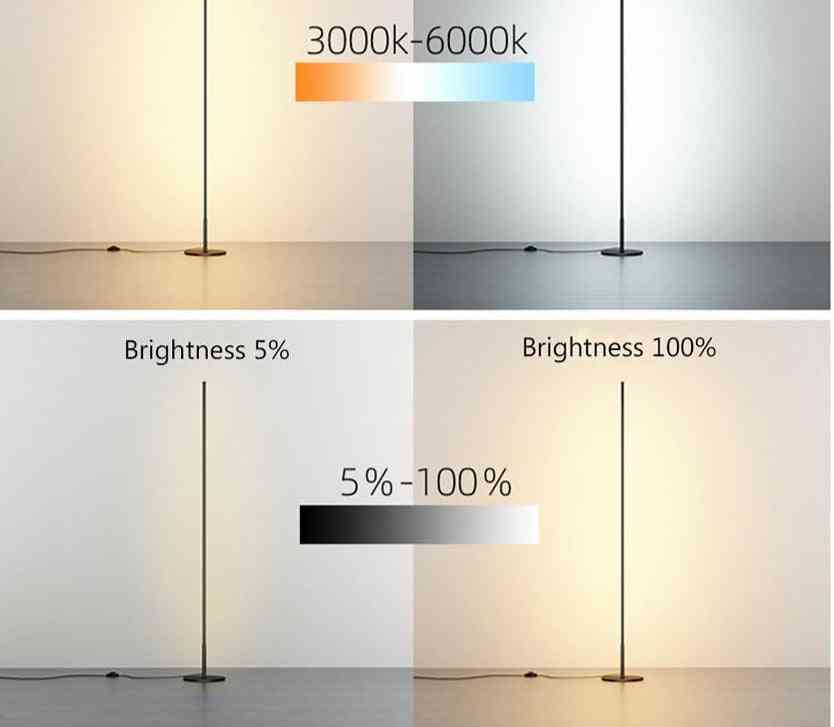 Lâmpadas de assoalho led minimalistas nórdicas - lâmpadas de pé para sala de estar led alumínio preto / branco - branco