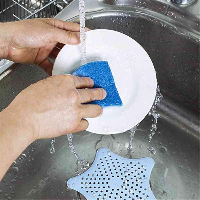 Silikon avløp hårfanger, kjøkkenvask sil bad dusj vask propp avløp deksel hårfelle - hvit / 113mm