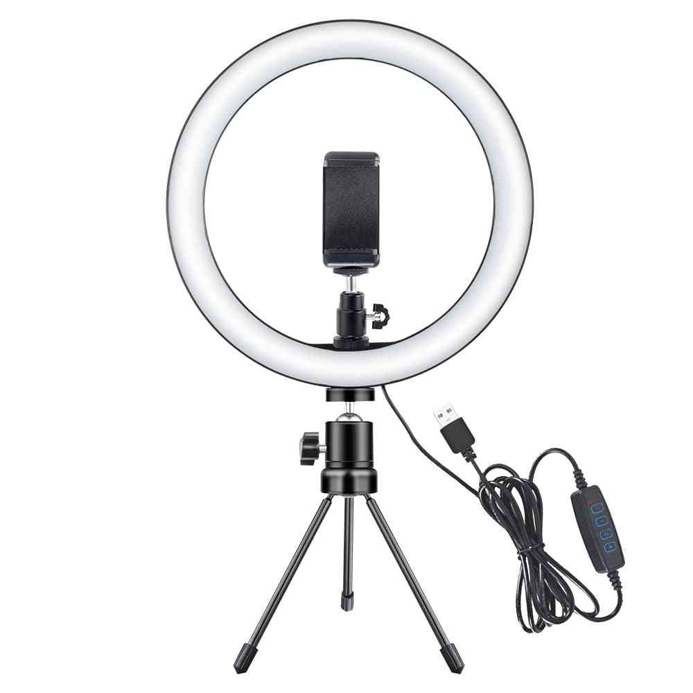 Led selfie ringlicht studiofotografie vul lamp met statief voor youtube live video make-up nieuwigheid - alleen lamp