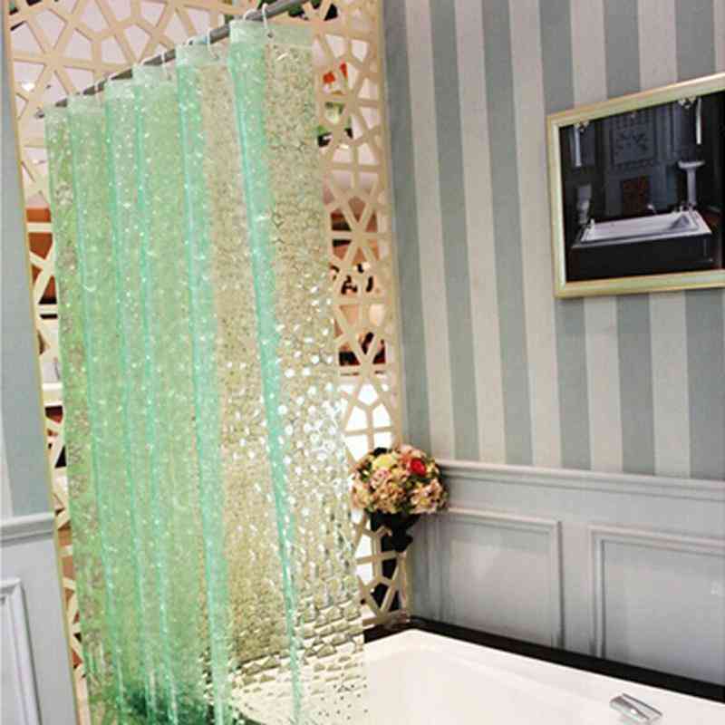 Waterproof 3d Thickened, Shower Curtain With Hooks