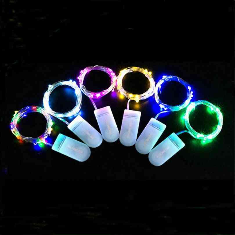 Guirlande de lumières LED de fil de cuivre, guirlande de fées de vacances pour la décoration - bleu / 1m 10leds