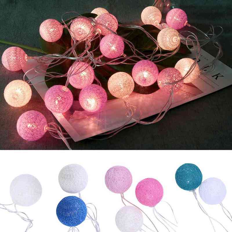 20 Leds Cotton Ball String-lights Outdoor Decoration Fairy Lights For Valentine/wedding/holiday