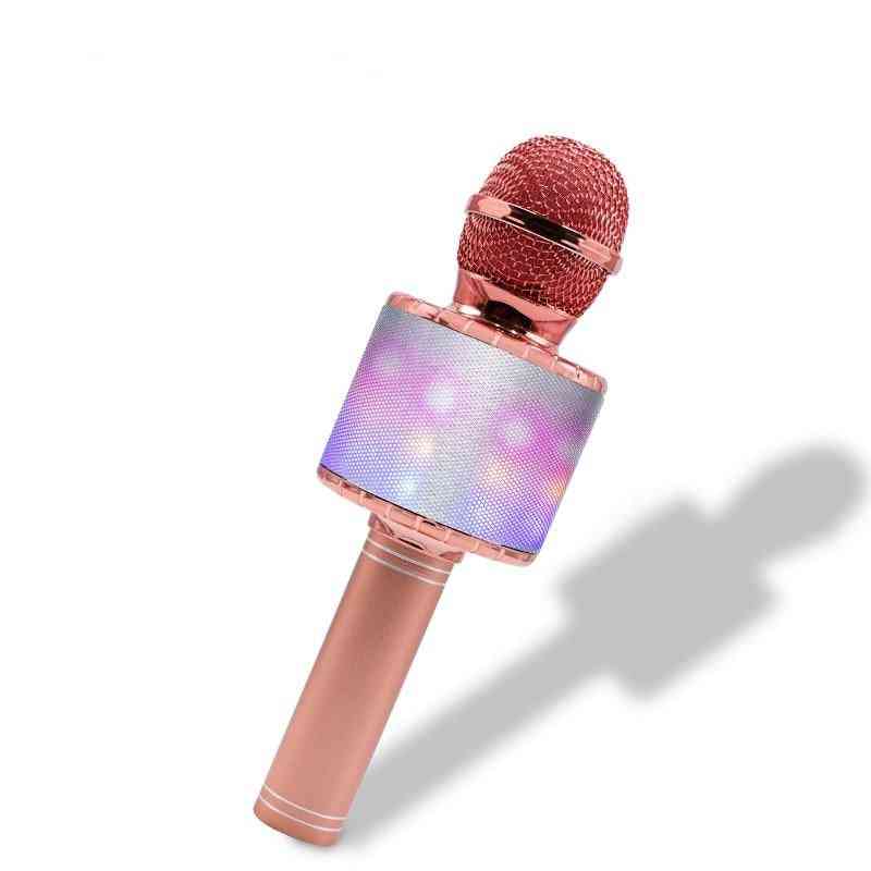 Led svetlá bezdrôtový profesionálny bluetooth mikrofón štúdiový prehrávač, spevák