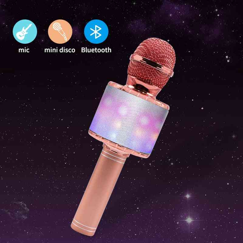 Led svetlá bezdrôtový profesionálny bluetooth mikrofón štúdiový prehrávač, spevák