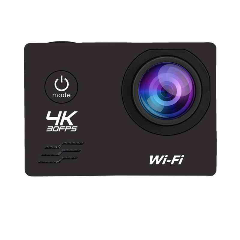 Kamera akcji hd 4k / 60fps wifi 16mp 2.0 lcd 170d obiektyw kask, 30m wodoodporna profesjonalna kamera sportowa kamera wideo (czarna) -
