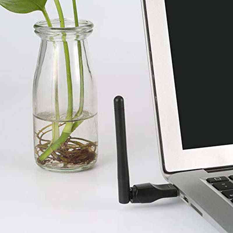 Trådløs wifi-netværksadapter 150m usb-netværkskort til pc-bærbar computer, wifi-modtager ekstern wi-fi-dongle-antenne (sort) -