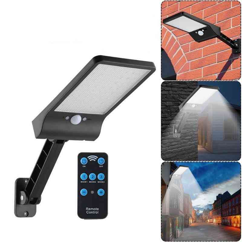 56 Led Solar Motion Sensor Wall Light - Outdoor Street Lamp With Remote Control