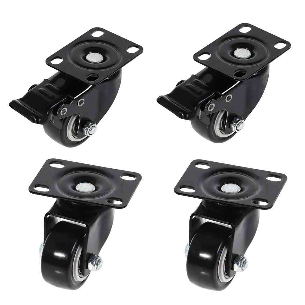 4 Pack 2in Pu Swivel Caster Wheels- With 360 Degree Top Plate